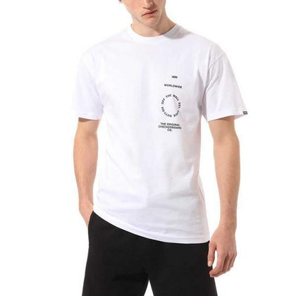 T-shirt med kortärm Herr Vans DISTORTION TYPE Vit - DETDUVILLLHA.SE