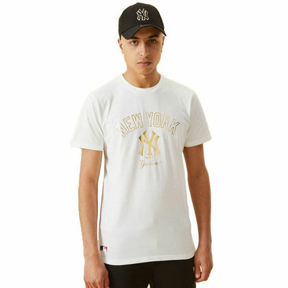 T-shirt med kortärm Herr New Era MLB Metallic Grapich Print Vit