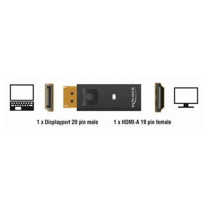 DisplayPort till HDMI Adapter DELOCK 65258 Svart