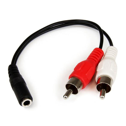 Ljudkabel Jack (3,5 mm) till 2 RCA Startech MUFMRCA              Svart 0,15 m