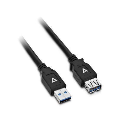 USB-kabel V7 V7U3.0EXT-2M-BLK-1E  USB A Svart