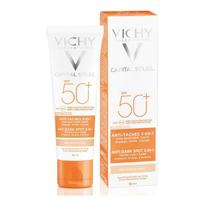 Kräm mot bruna fläckar Capital Soleil Vichy 3 i 1 Spf 50+ (50 ml)