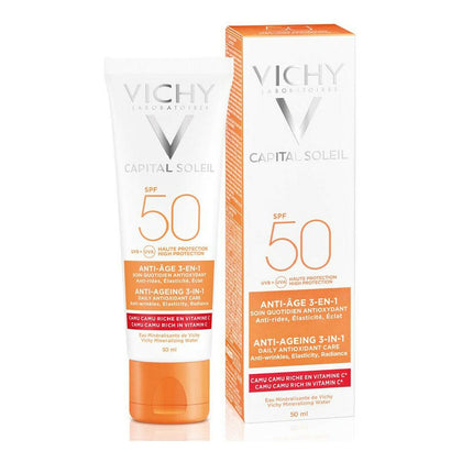 Anti-agingkräm Capital Soleil Vichy Antioxiderande 3 i 1 Spf 50 (50 ml)