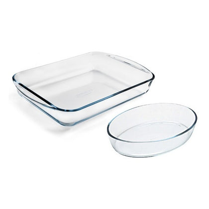 Set med Ugnsfasta Formar Pyrex Essentials Borosilikatglas (30 x 21 cm + 40 x 27 cm) (2 pcs)