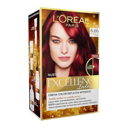 Permanent färg Excellence Intense L'Oreal Make Up Starkt scharlakansrött