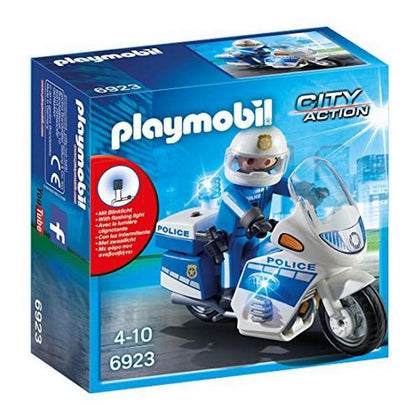 Polismotorcykel City Action Playmobil 6923 LED Vit - DETDUVILLLHA.SE