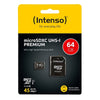 Micro-SD Minneskort med Adapter INTENSO 34234 UHS-I XC Premium Svart