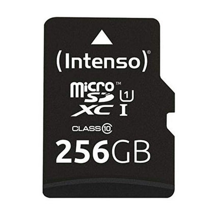 Micro-SD Minneskort med Adapter INTENSO 3423492 256 GB Svart