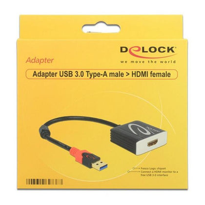 USB 3.0 till HDMI Adapter DELOCK 62736 20 cm Svart