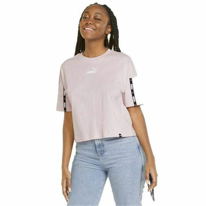 T-shirt med kortärm Dam Puma Power Tape Cropped Rosa