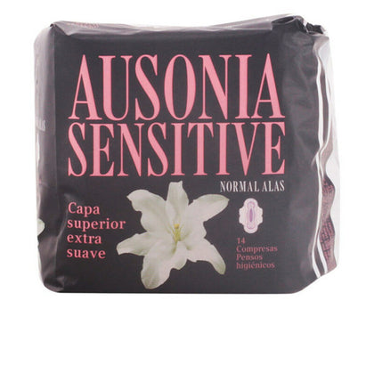 Normala dambindor med vingar SENSITIVE Ausonia Ausonia Sensitive (14 uds) 14 antal