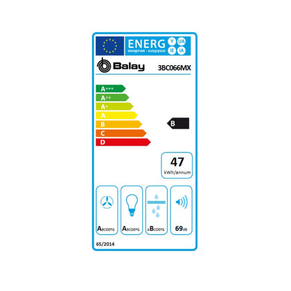 Konventionell fläkt Balay 3BC066MX 60 cm 590 m3/h 69 dB 220 W