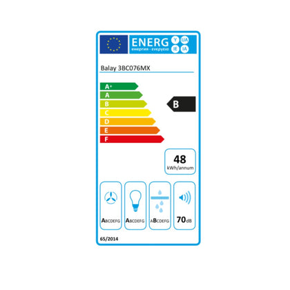 Konventionell fläkt Balay 3BC076MX 75 cm 590 m3/h 70 dB 220W