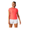 T-shirt med kortärm Dam Asics Court Piping Orange Korall