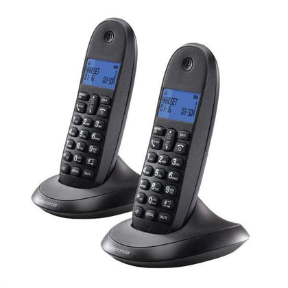 Trådlös Telefon Motorola C1002 DECT (2 pcs) Svart - DETDUVILLLHA.SE