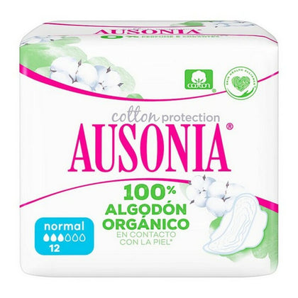 Normala dambindor med vingar Organic Ausonia (12 uds)