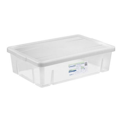 Förvaringslåda med lock Tontarelli 28 L Transparent (59 X 39 x 16,5 cm)