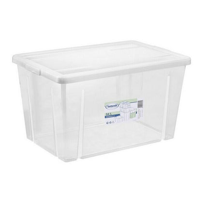 Förvaringslåda med lock Tontarelli 54 L Transparent (59 X 39 x 33 cm)