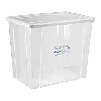 Förvaringslåda med lock Tontarelli 80 L Transparent (59 X 39 x 48 cm)