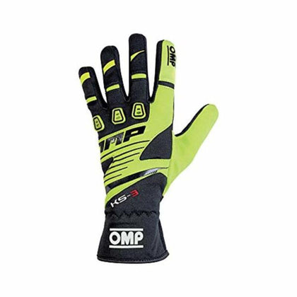 Men's Driving Gloves OMP MY2018 Gul (Storlek M)