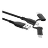 USB-kabel till USB-C och Lightning Ewent EW1376 (1 m) Svart