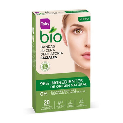 Ansiktsvaxremsor Bio Natural Taky (20 uds)