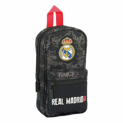 Pennfodral Ryggsäck Real Madrid C.F. Svart Sportig 12 x 23 x 5 cm