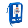 Dubbelt pennfodral R. C. Deportivo de La Coruña Blå Vit (28 pcs)