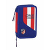 Dubbelt pennfodral Atlético Madrid Blå Rojo/Blanco Sportig 28 Delar 12.5 x 19.5 x 4 cm