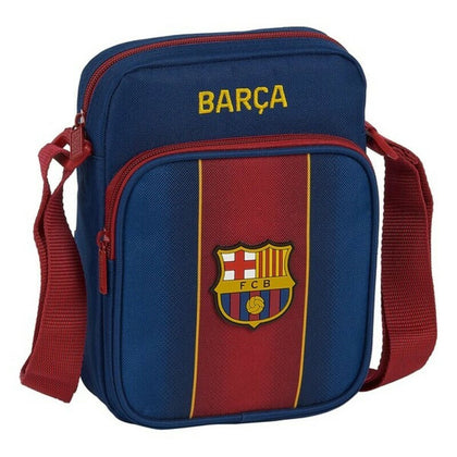 Handväska F.C. Barcelona M672 Rödbrun Marinblå 16 x 22 x 6 cm