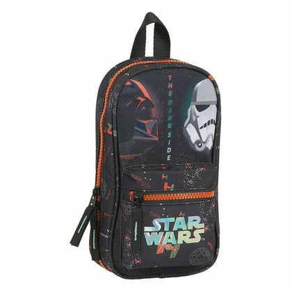 Pennfodral Ryggsäck Star Wars The Dark Side Svart Orange (33 Delar)