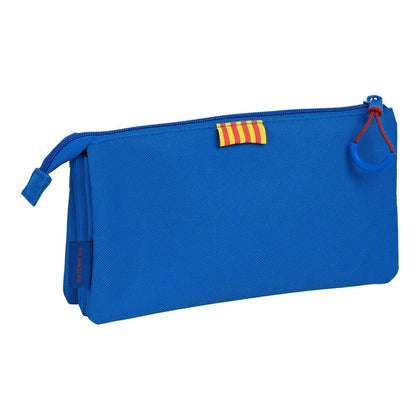 Tredubbel Carry-all F.C. Barcelona M744 22 x 12 x 3 cm Rödbrun Marinblå