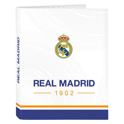 Ringpärm Real Madrid C.F. Blå Vit A4 (26.5 x 33 x 4 cm)