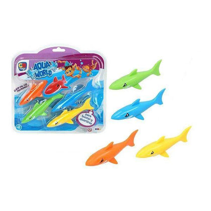 Nedsänkbar Dykleksak Sharks Aqua World (4 pcs) - DETDUVILLLHA.SE