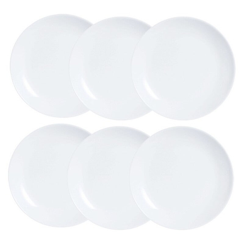 Tallriksset Luminarc Diwali 6 pcs Vit Glas (19 cm)