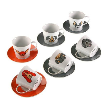 Set med kaffekoppar Porslin (6 Delar) - DETDUVILLLHA.SE