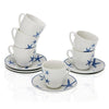 Set med kaffekoppar Blue Sea Porslin - DETDUVILLLHA.SE