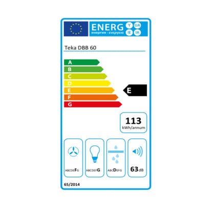 Konventionell fläkt Teka DBB60 I 60 cm 380 m3/h 60 dB 195W