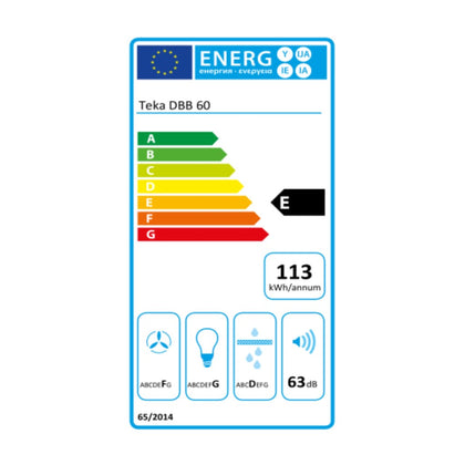 Konventionell fläkt Teka DBB60 N 60 cm 380 m3/h 60 dB 195W