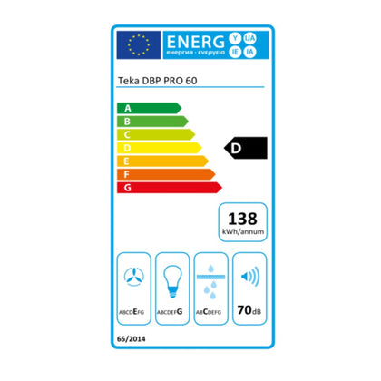 Konventionell fläkt Teka DBP60PRO 60 cm 613 m3/h 68 dB 236W Rostfritt stål