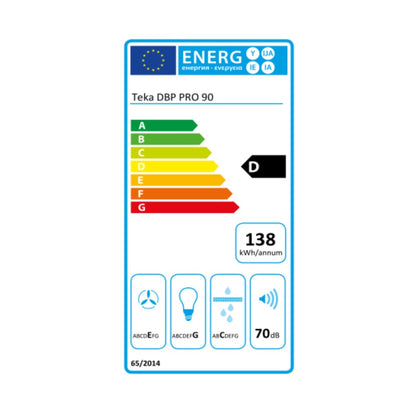 Konventionell fläkt Teka DBP90PRO 90 cm 613 m3/h 68 dB 236W Rostfritt stål