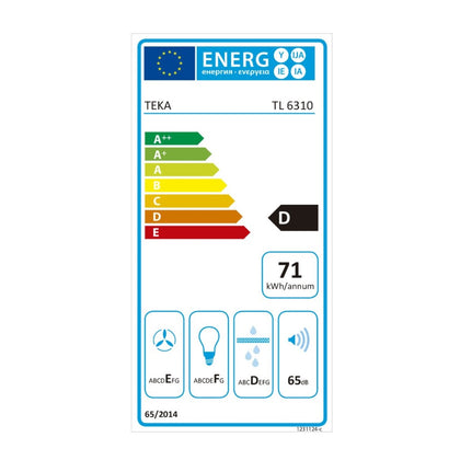 Konventionell fläkt Teka TL6310S 60 cm 332 m3/h 65 dB 231W