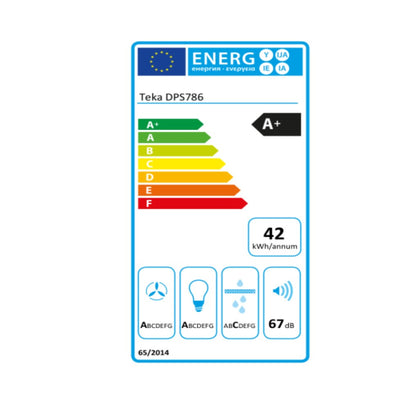 Konventionell fläkt Teka DPS786T 722 m³/h 70 cm 148 W Silvrig A+