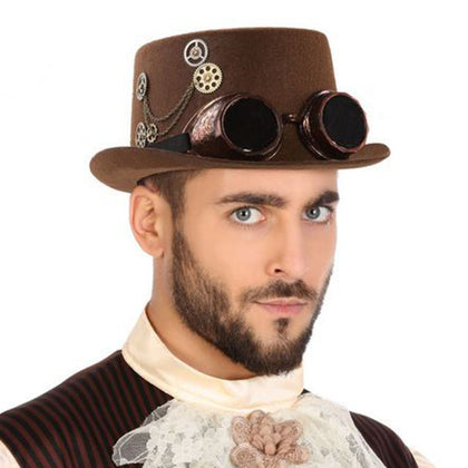 Polyesterhatt Steampunk 56497 Brun Steampunk