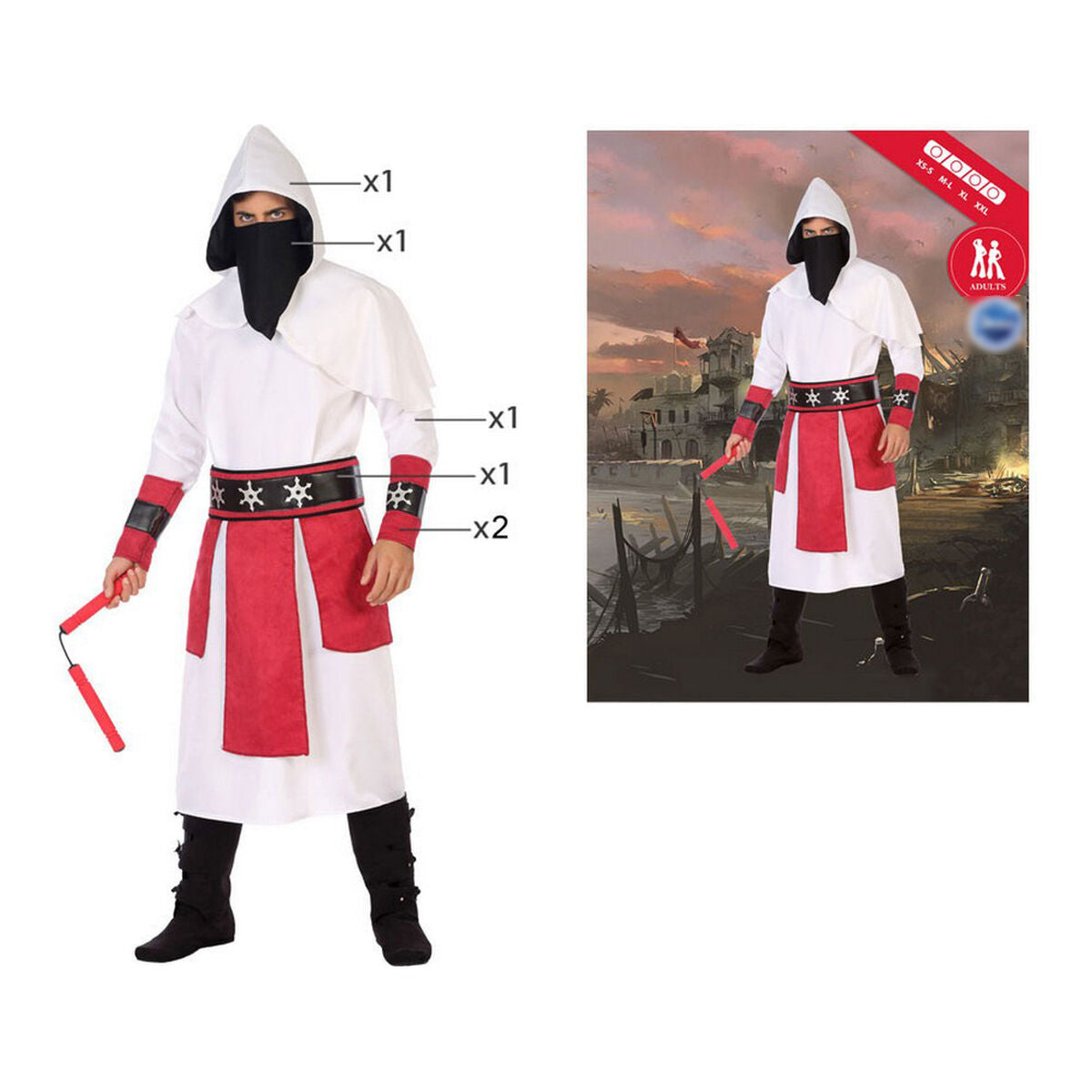 Maskeraddräkt vuxna Multicolour (5 Delar) (5 antal)