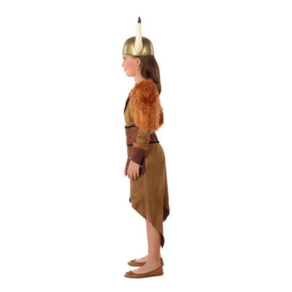 Maskeraddräkt för barn 114869 Vikingakvinna Brun (4 Pcs)