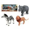 Set med vilda djur Zebra Elefant Lejonet 28 x 12 cm (3 antal) (3 pcs)