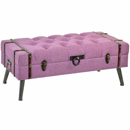 Sittpall DKD Home Decor   Metall Polyester Fuchsia Trä MDF (102 x 42 x 40,5 cm)