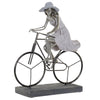 Prydnadsfigur DKD Home Decor 27 x 12 x 31 cm Kvinna Silvrig Cykel Vit