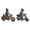 Prydnadsfigur DKD Home Decor 27 x 10 x 24 cm Röd Blå Motorcykel Gul Vintage Hund (2 antal)